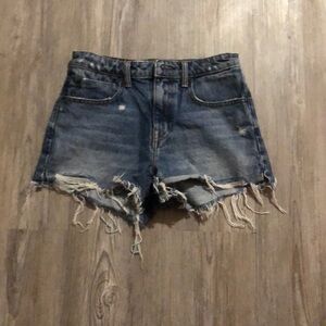 Denim X Alexander Wang clash  blue denim cut off distressed shorts size 26